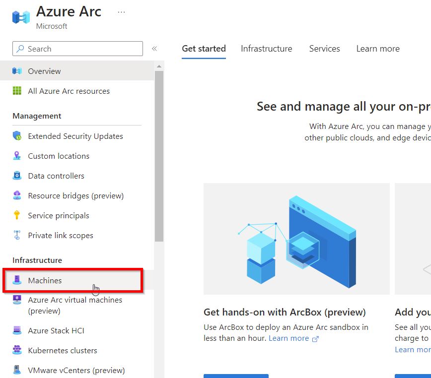 2023-10-06 22_41_06-Azure Arc - Microsoft Azure