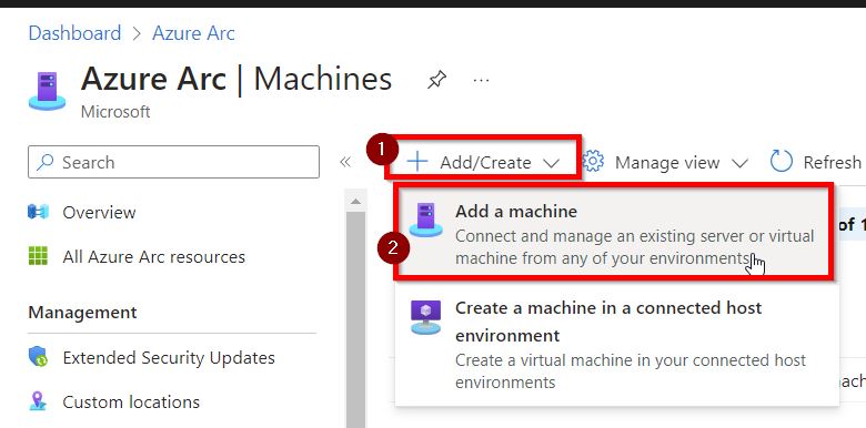 2023-10-06 22_42_55-Azure Arc - Microsoft Azure