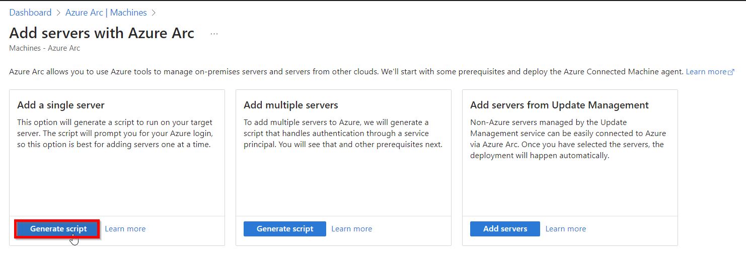 2023-10-06 22_43_45-Add servers with Azure Arc - Microsoft Azure