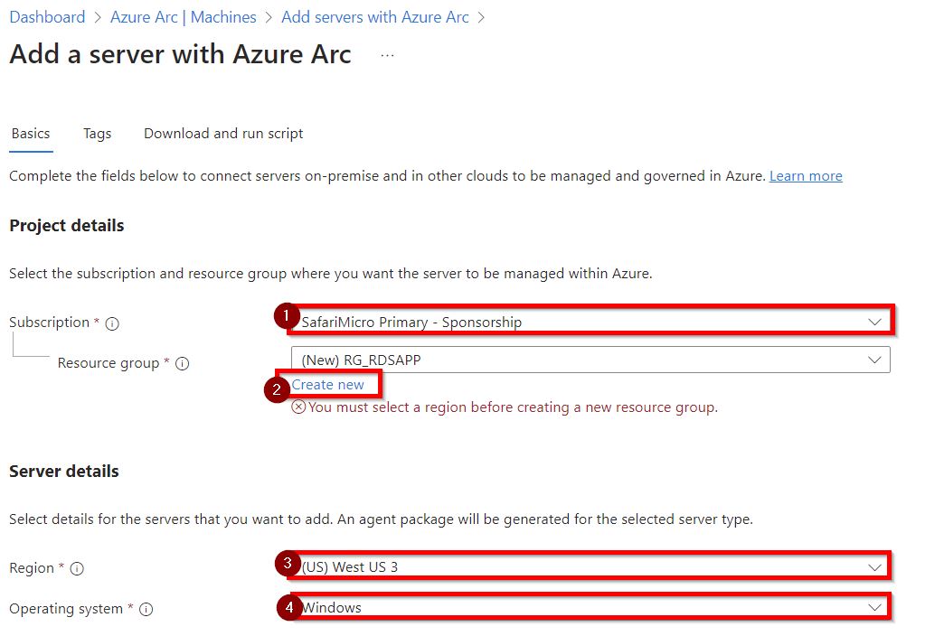 2023-10-06 22_45_18-Add a server with Azure Arc - Microsoft Azure