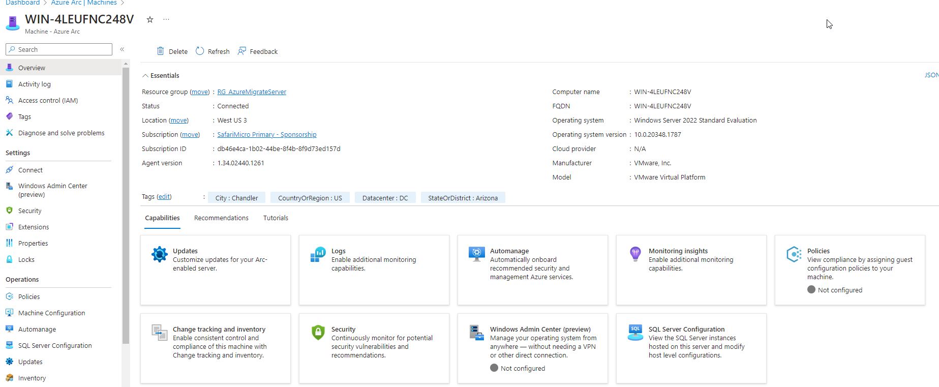 2023-10-10 08_46_59-WIN-4LEUFNC248V - Microsoft Azure